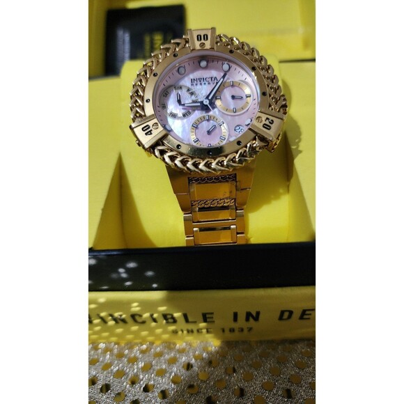INVICTA RESERVE SWISS RONDA GOLD UNISEX Z60 WATCH, MOTHER OF PEARL DIAL main image 6